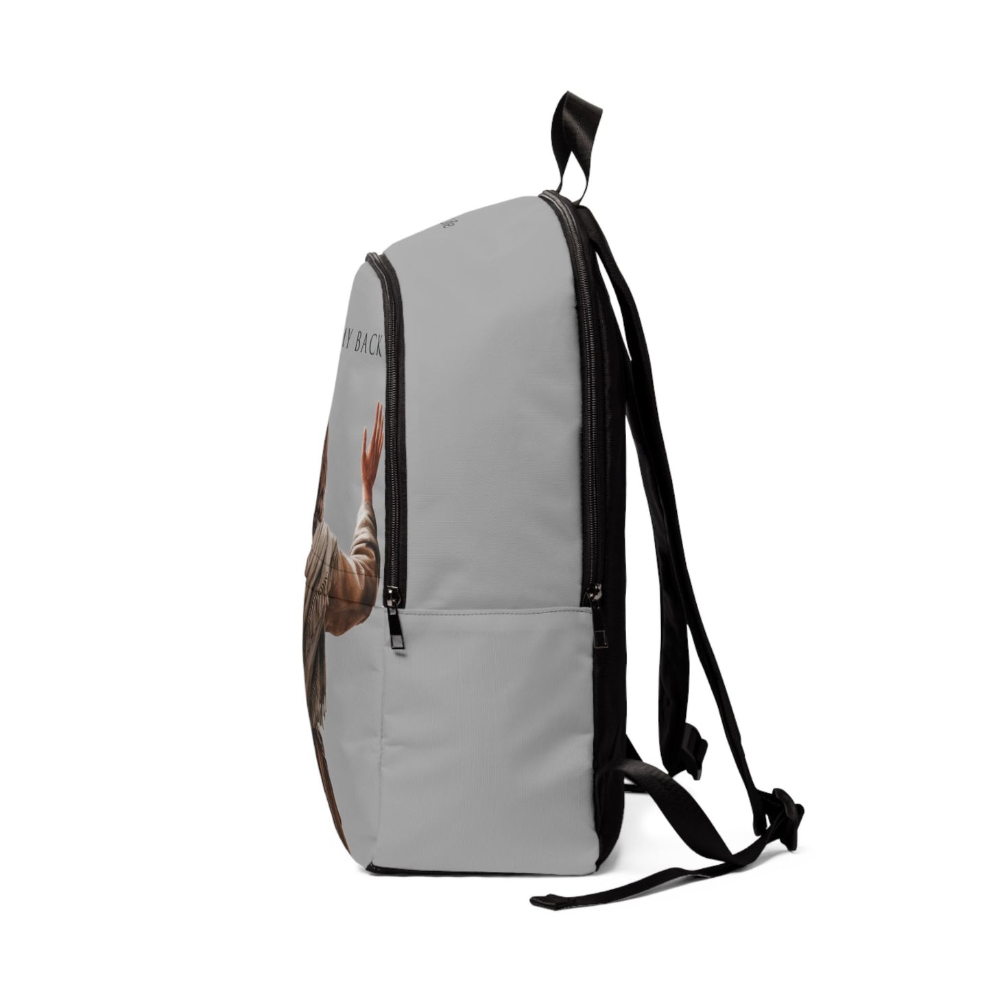 ’Jesus Has My Back’ Graphic design Christian Backpack (light grey) - One size - Bags