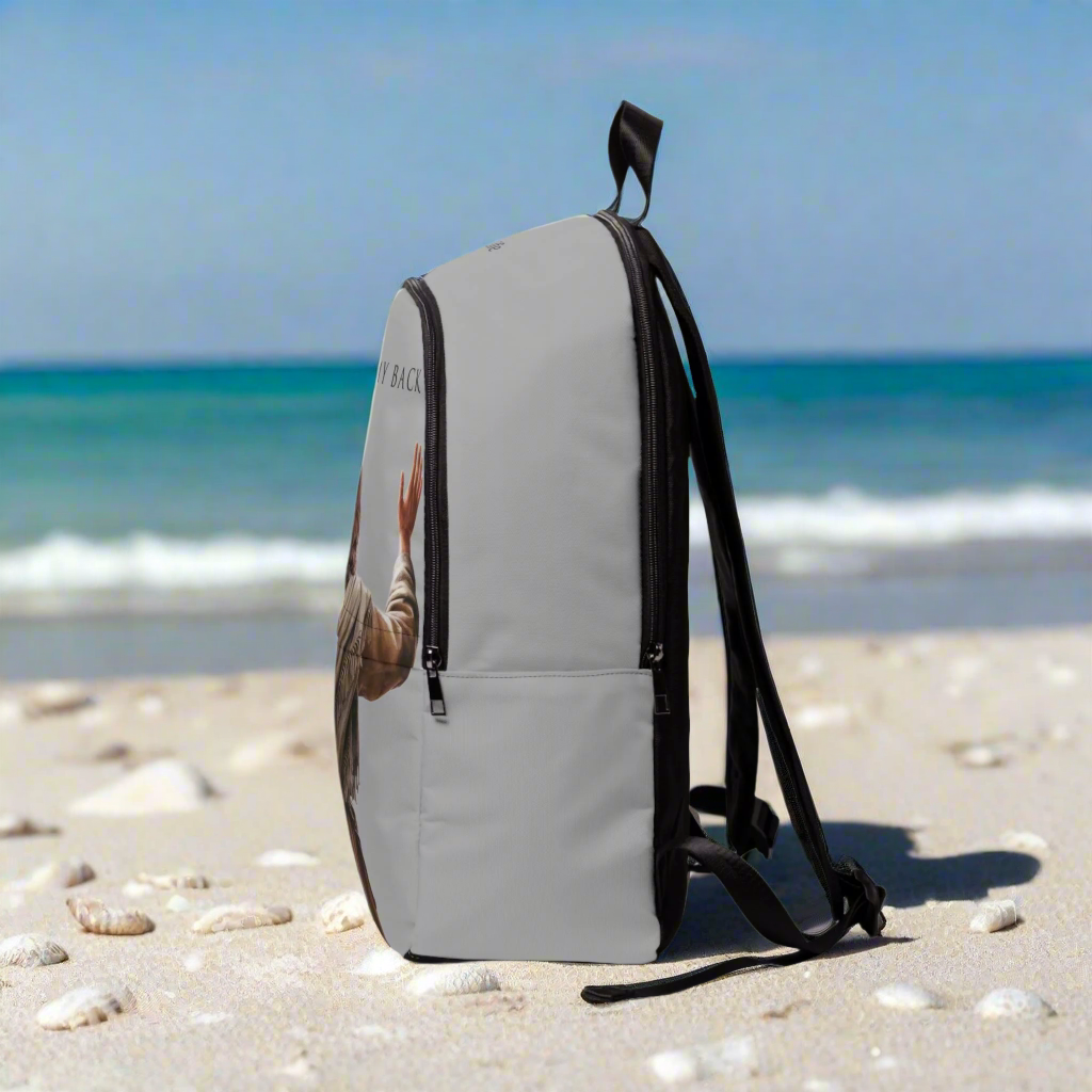 ’Jesus Has My Back’ Graphic design Christian Backpack (light grey) - One size - Bags