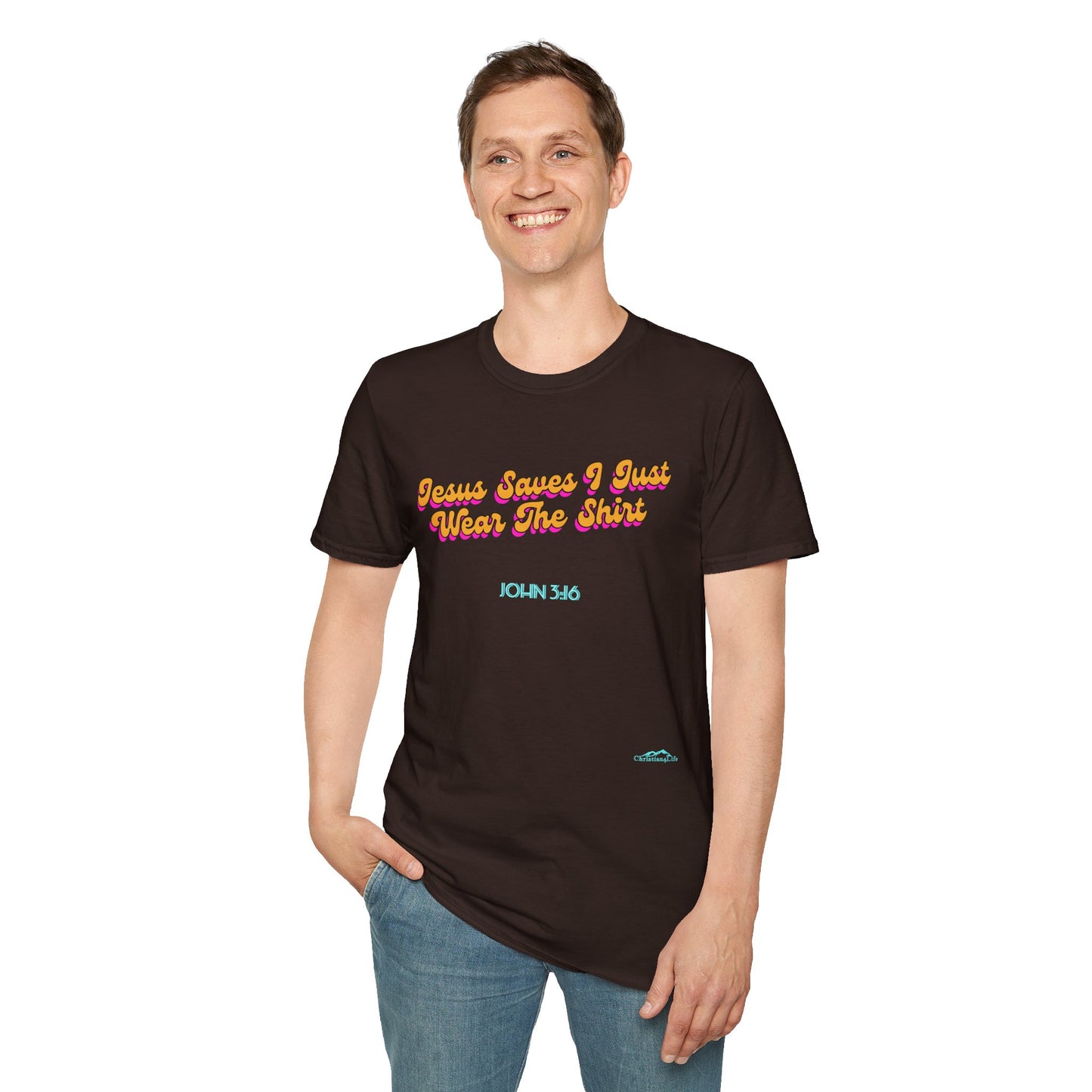 "Jesus Saves, I just Wear the Shirt" Unisex Cotton Softstyle T-Shirt