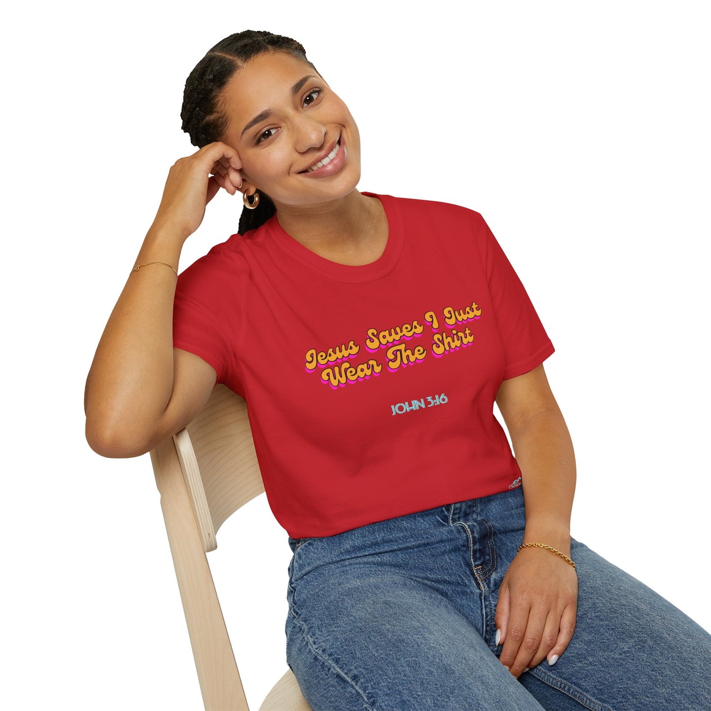 "Jesus Saves, I just Wear the Shirt" Unisex Cotton Softstyle T-Shirt