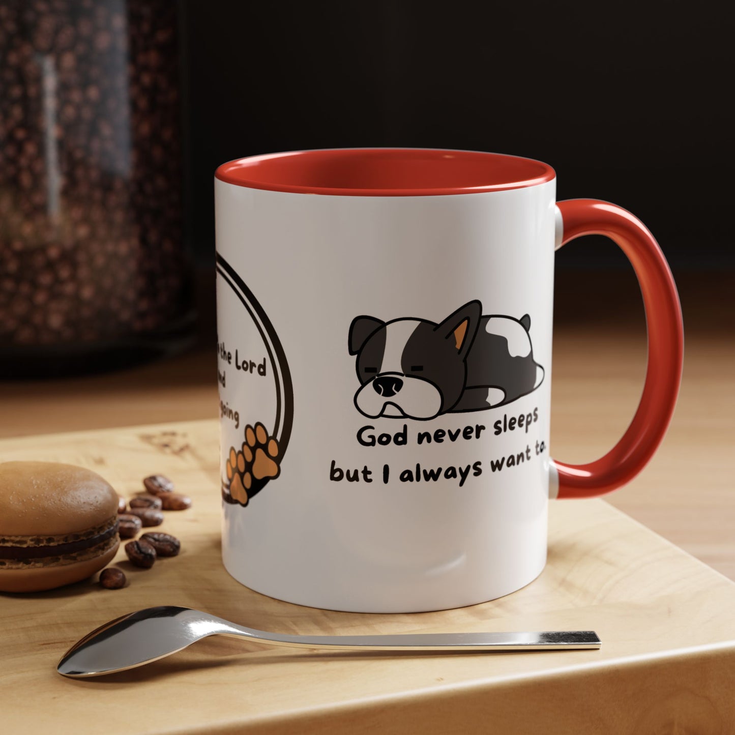 Christian ’God never sleeps’ 11 oz and 15oz Accent Mug multiple colors Christian Mug - 11oz / Red - Mug