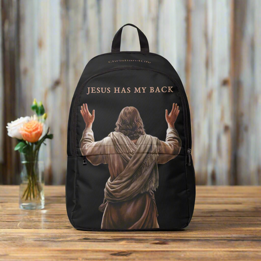 ’Jesus Has My Back’ Graphic design Christian Backpack (black) - One size - Bags
