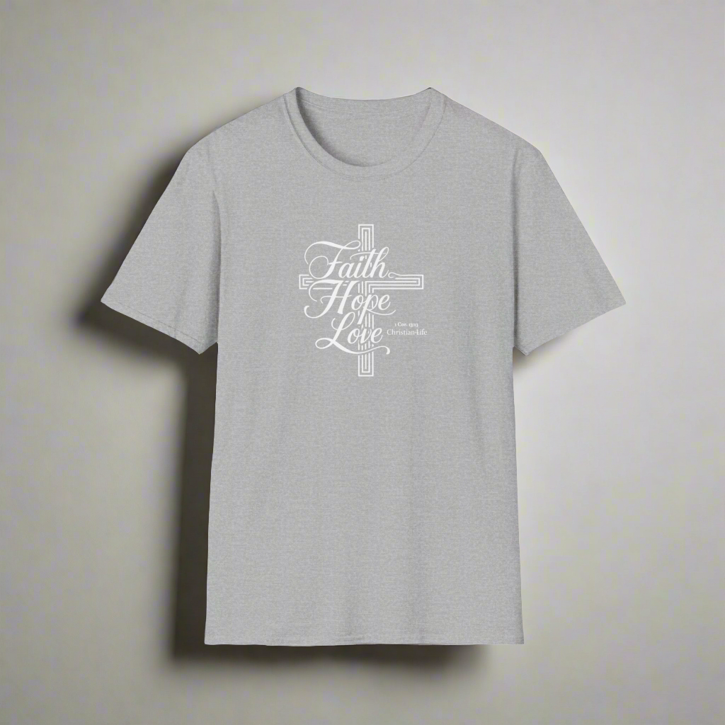 Unisex ’Faith Hope Love’ Christian Cotton Softstyle T-Shirt - T-Shirt