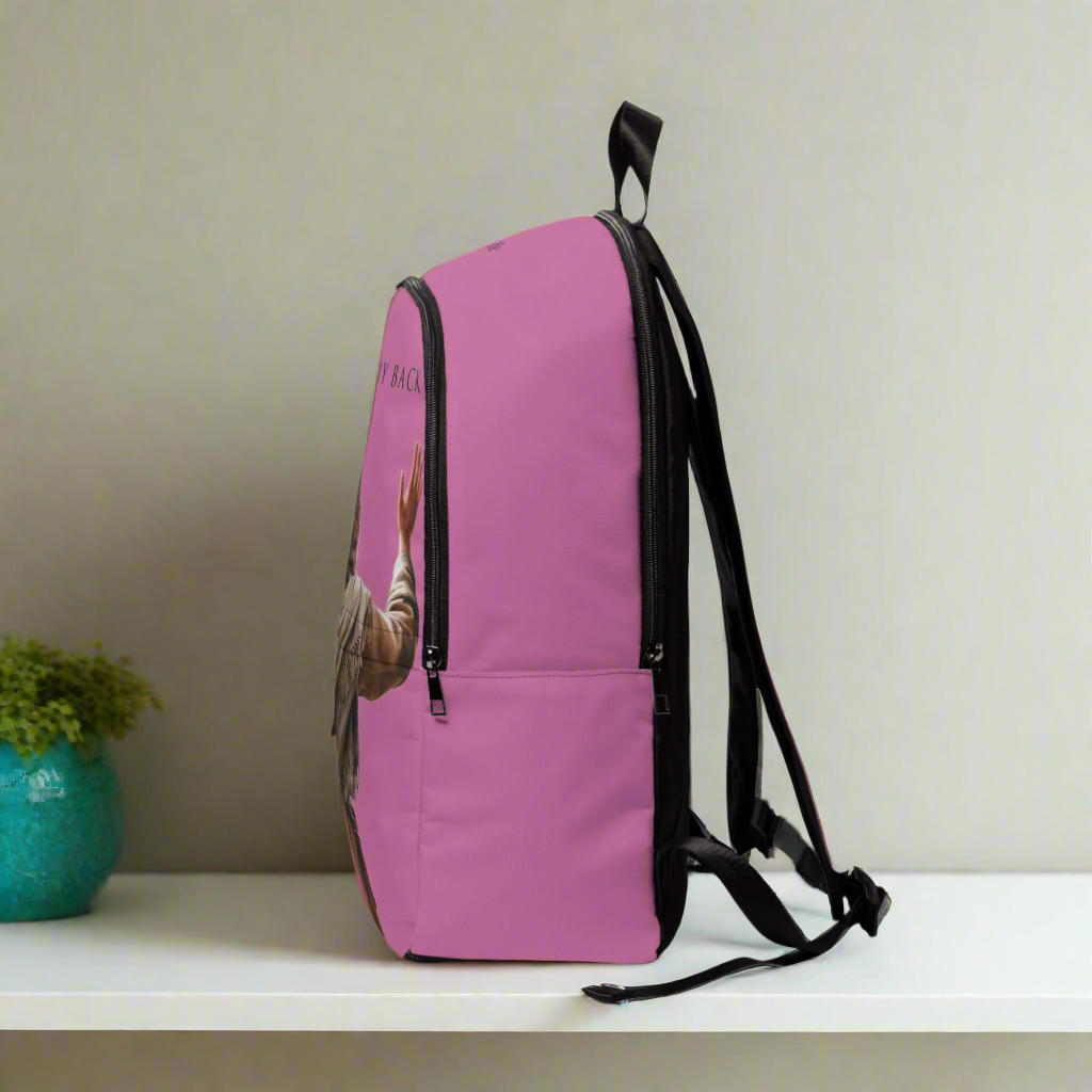 ’Jesus Has My Back’ Christian Backpack (light pink) - One size - Bags