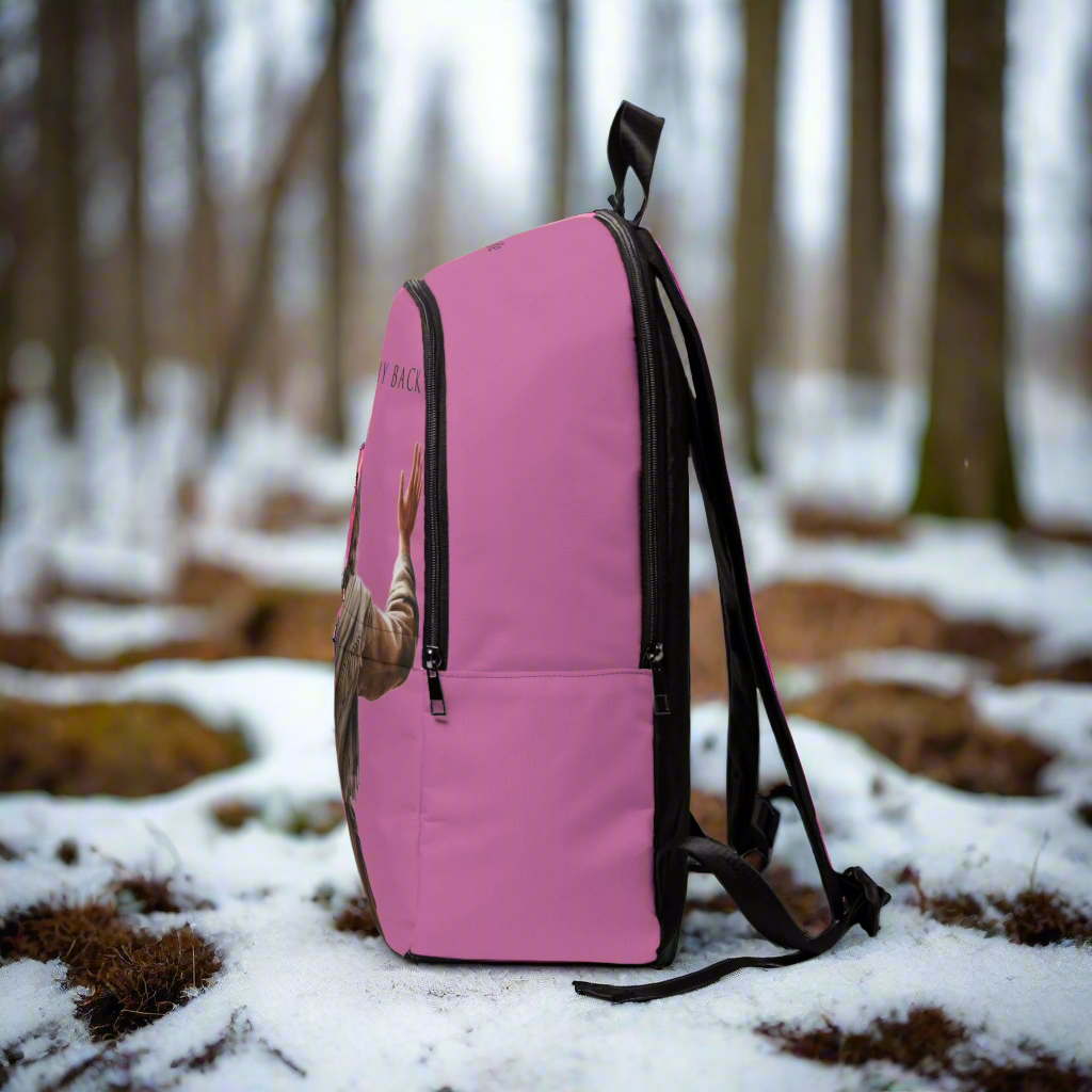 ’Jesus Has My Back’ Christian Backpack (light pink) - One size - Bags