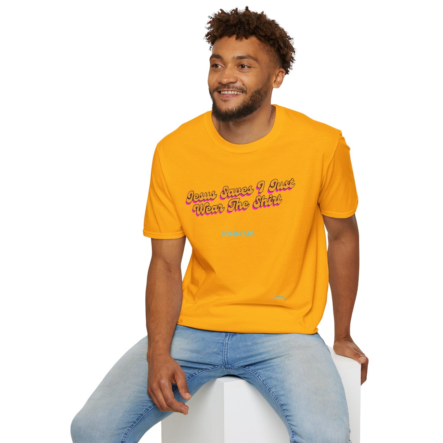 "Jesus Saves, I just Wear the Shirt" Unisex Cotton Softstyle T-Shirt