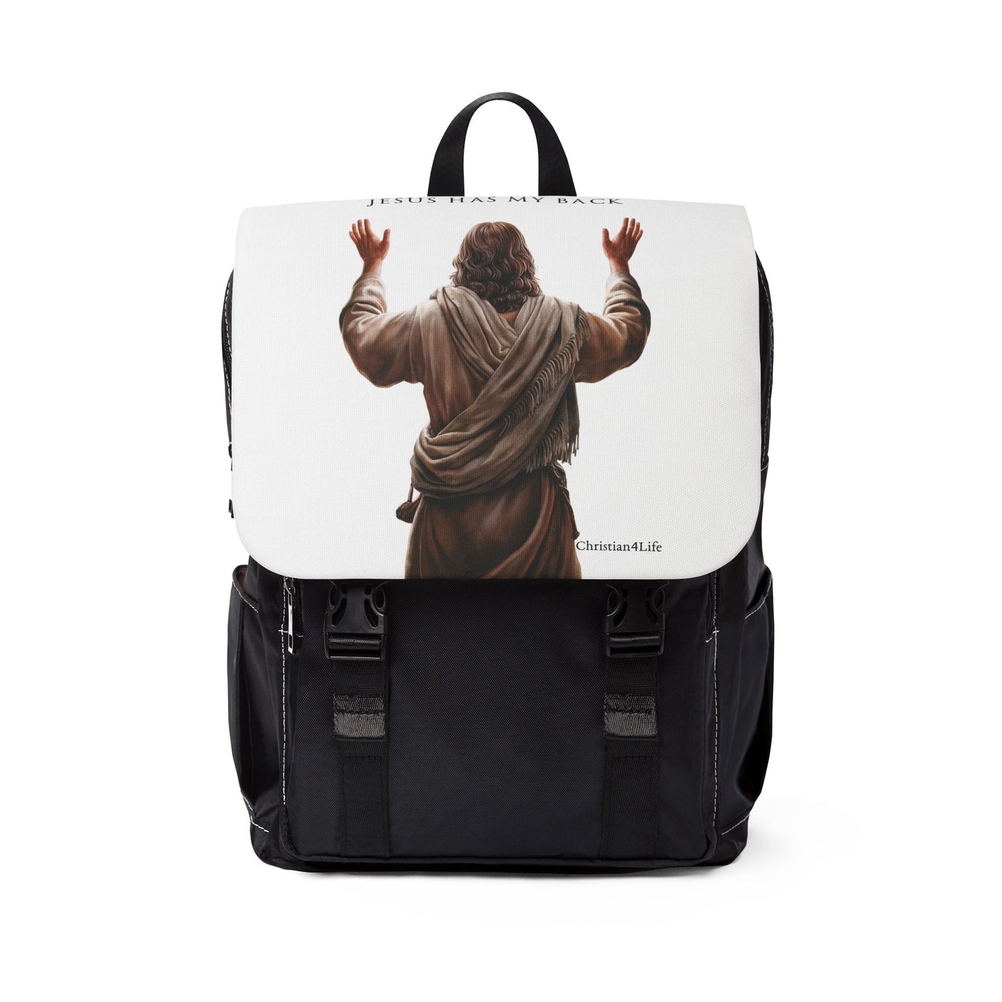 ’Jesus Has My Back’ Unisex Casual Shoulder Backpack Backpack-Purse (white) One size - Bags