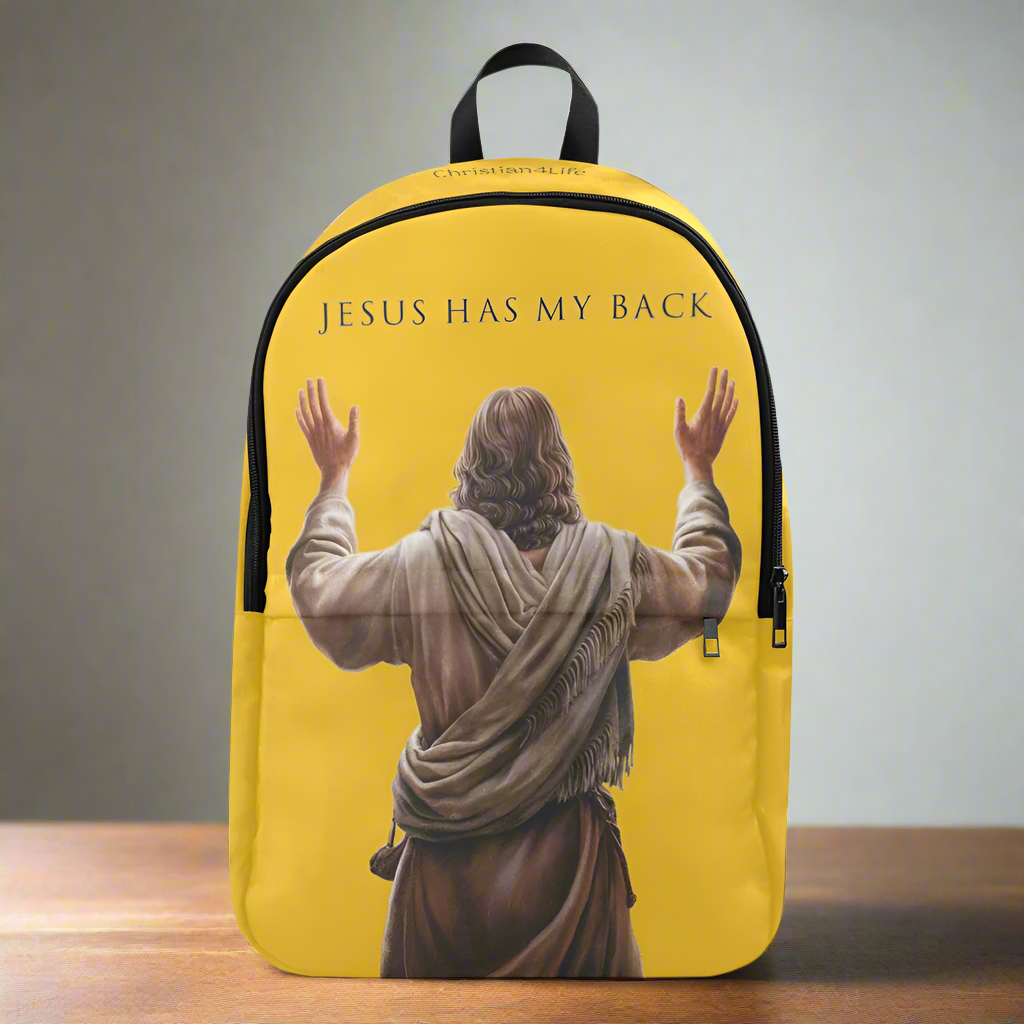 "Jesus Has My Back" Christian Backpack (Choose Yellow Shade))