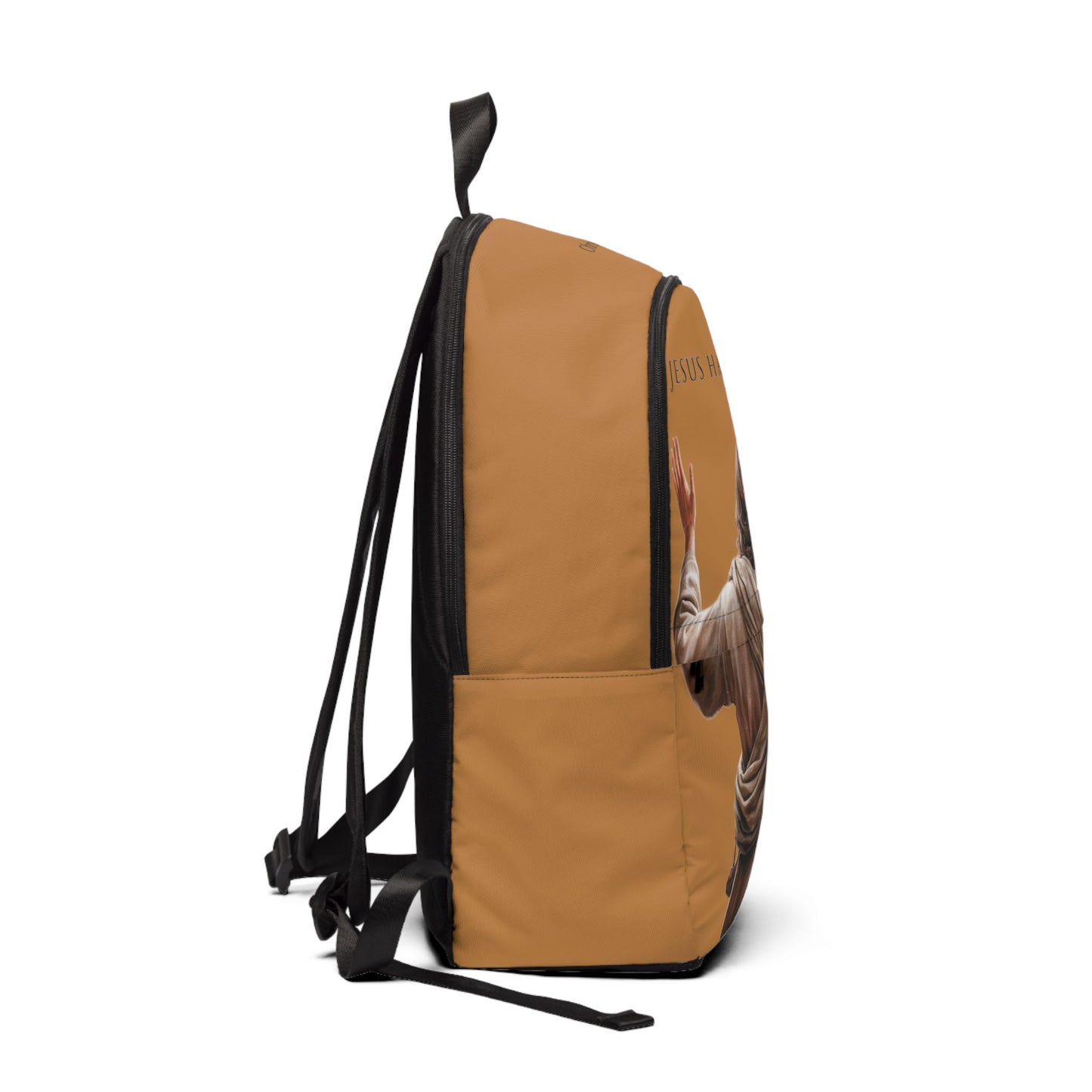 ’Jesus Has My Back’ Graphic design Christian Backpack (light brown) - One size - Bags