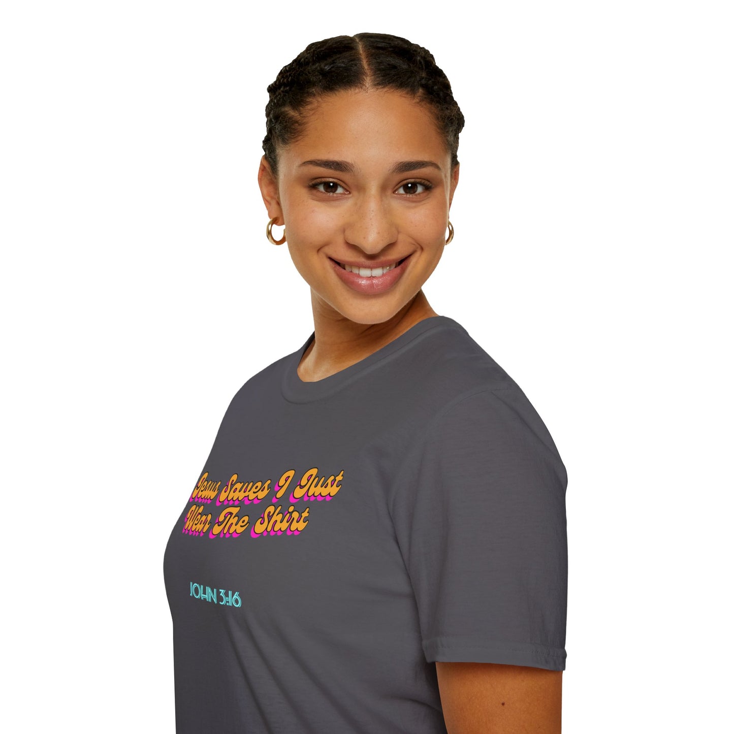 "Jesus Saves, I just Wear the Shirt" Unisex Cotton Softstyle T-Shirt