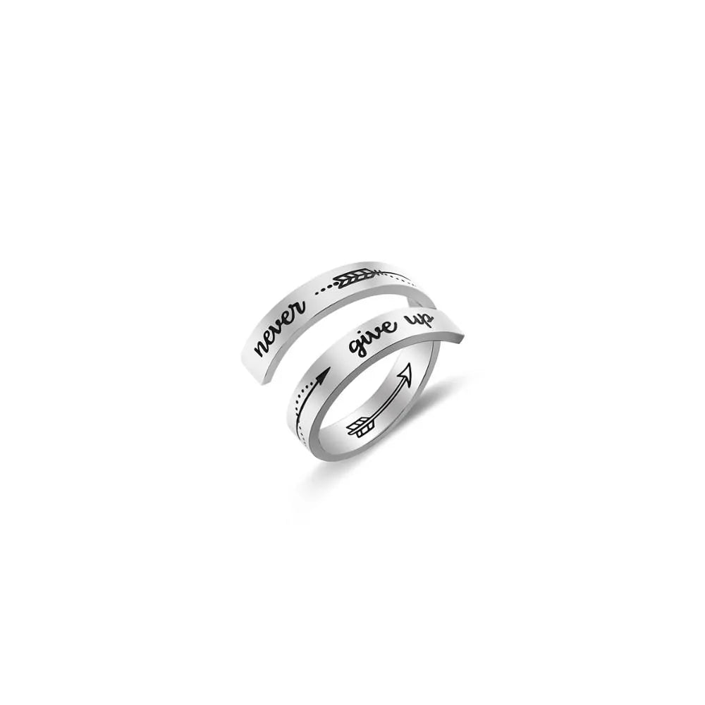 Adjustable Christian Faith Rings (Multiple styles) - Never Give up R97 / 9-Adjustable - Jewelry