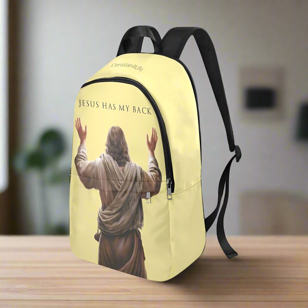 "Jesus Has My Back" Christian Backpack (Choose Yellow Shade))
