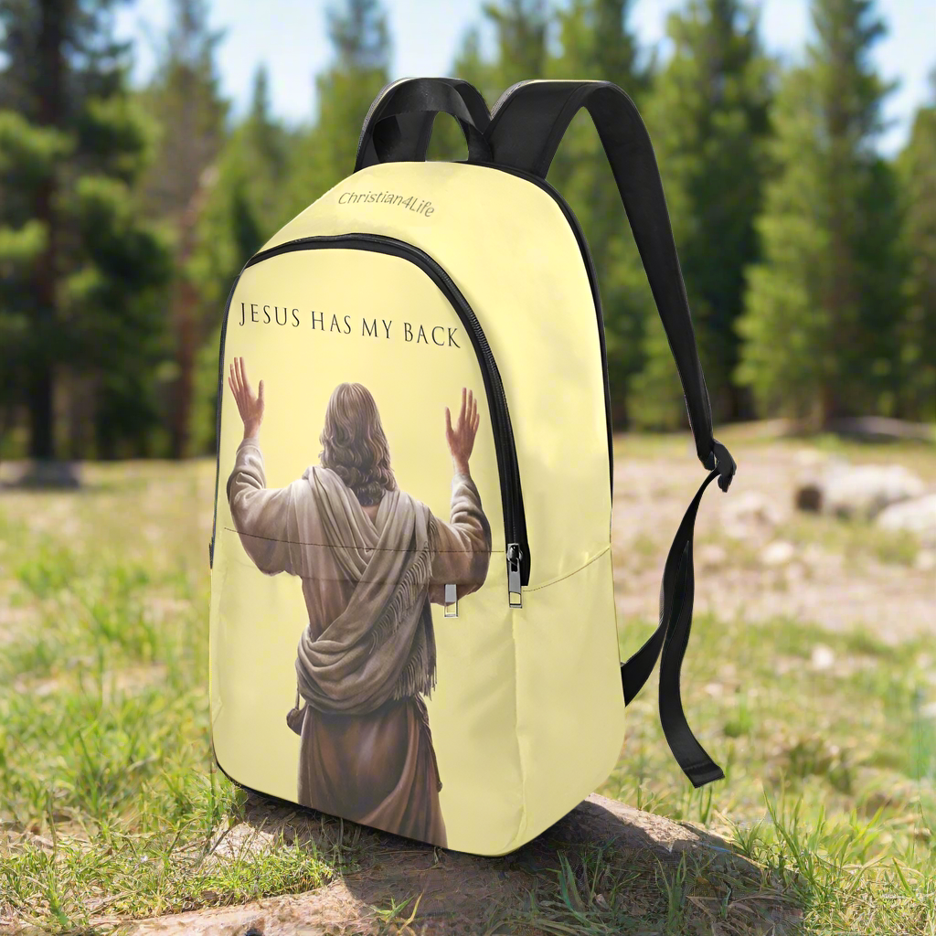 "Jesus Has My Back" Christian Backpack (Choose Yellow Shade))