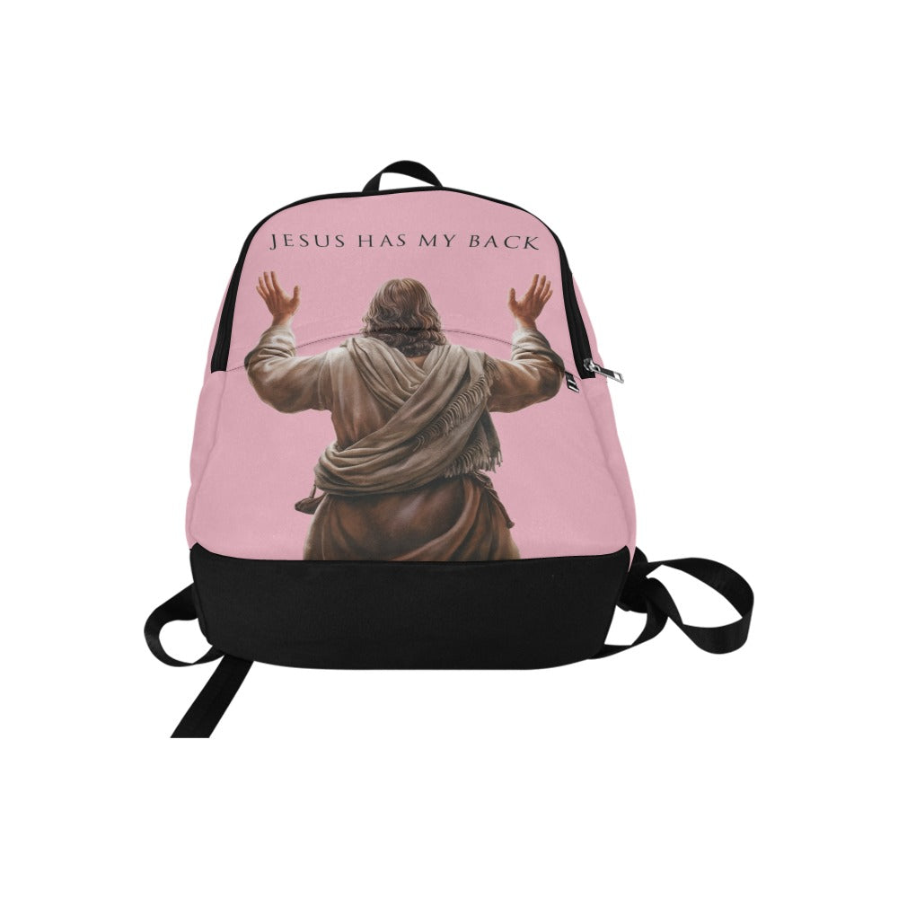 "Jesus Has My Back" Christian Backpack (Choose Pink Shade)