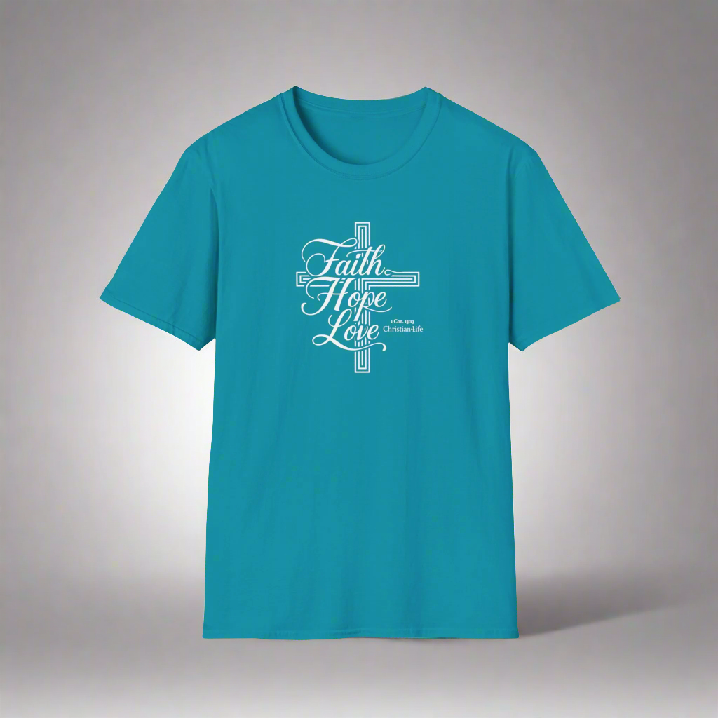 Unisex ’Faith Hope Love’ Christian Cotton Softstyle T-Shirt - T-Shirt
