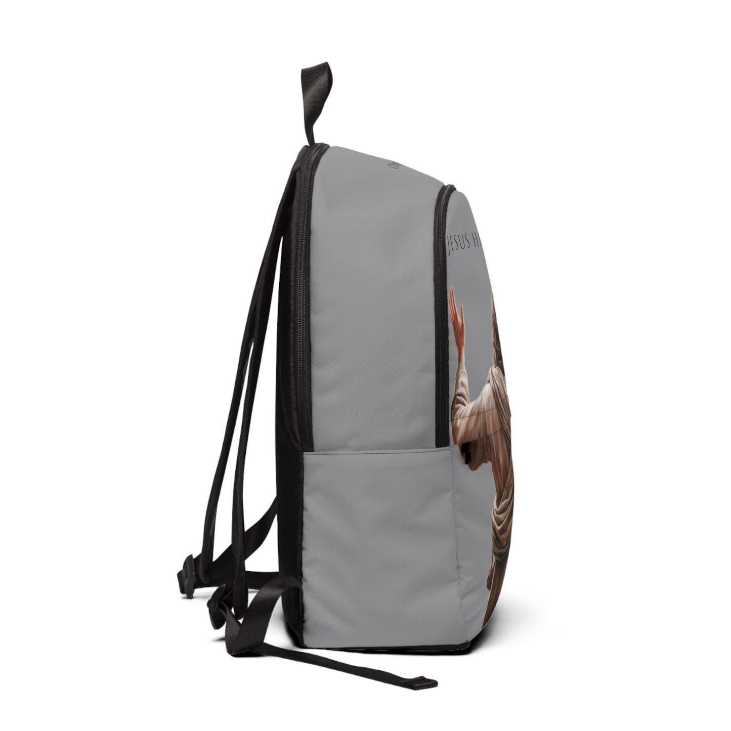 ’Jesus Has My Back’ Graphic design Christian Backpack (grey) - One size - Bags