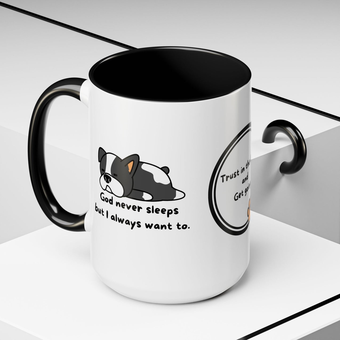 Christian ’God never sleeps’ 11 oz and 15oz Accent Mug multiple colors Christian Mug - Mug