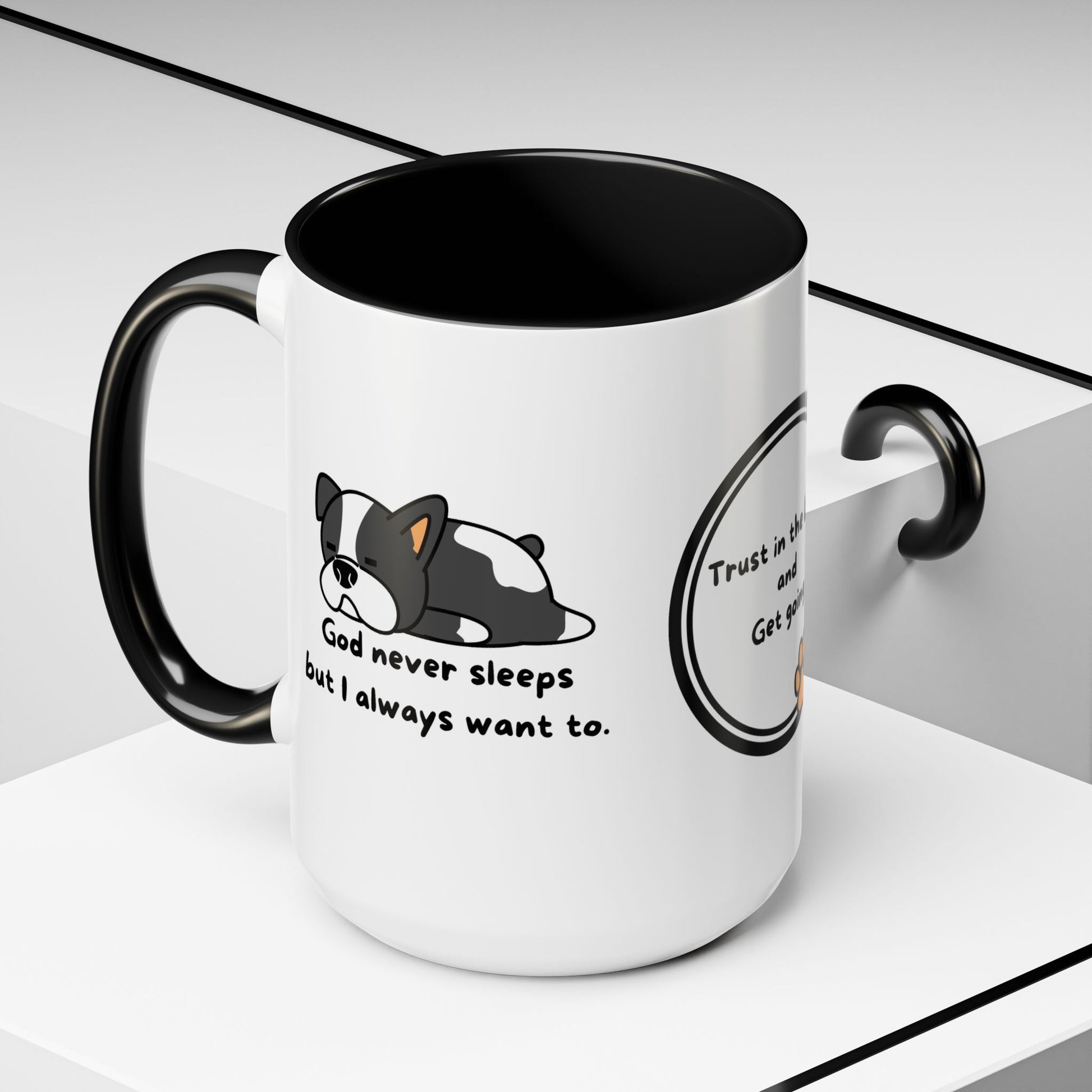 Christian ’God never sleeps’ 11 oz and 15oz Accent Mug multiple colors Christian Mug - Mug