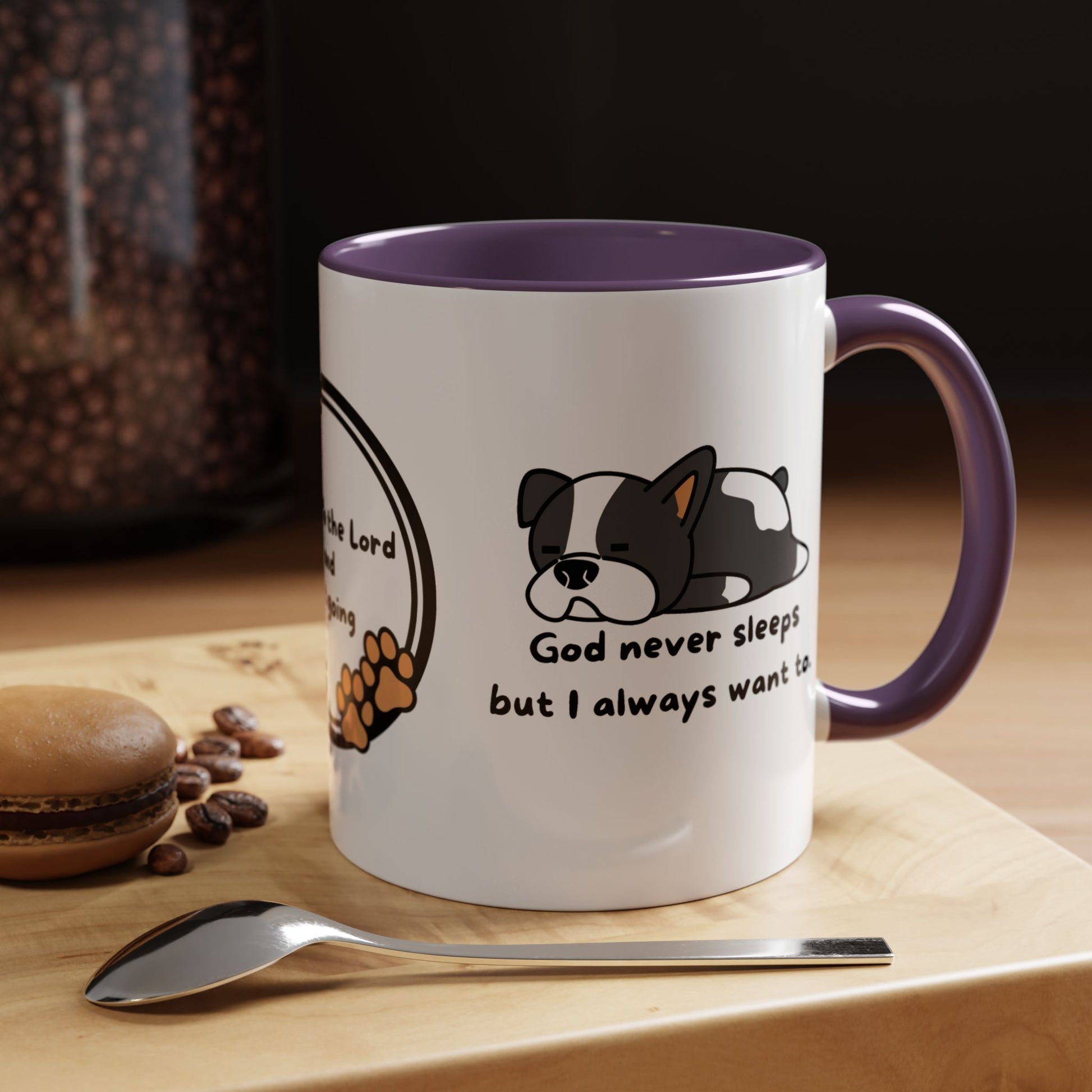 Christian ’God never sleeps’ 11 oz and 15oz Accent Mug multiple colors Christian Mug - 11oz / Purple - Mug
