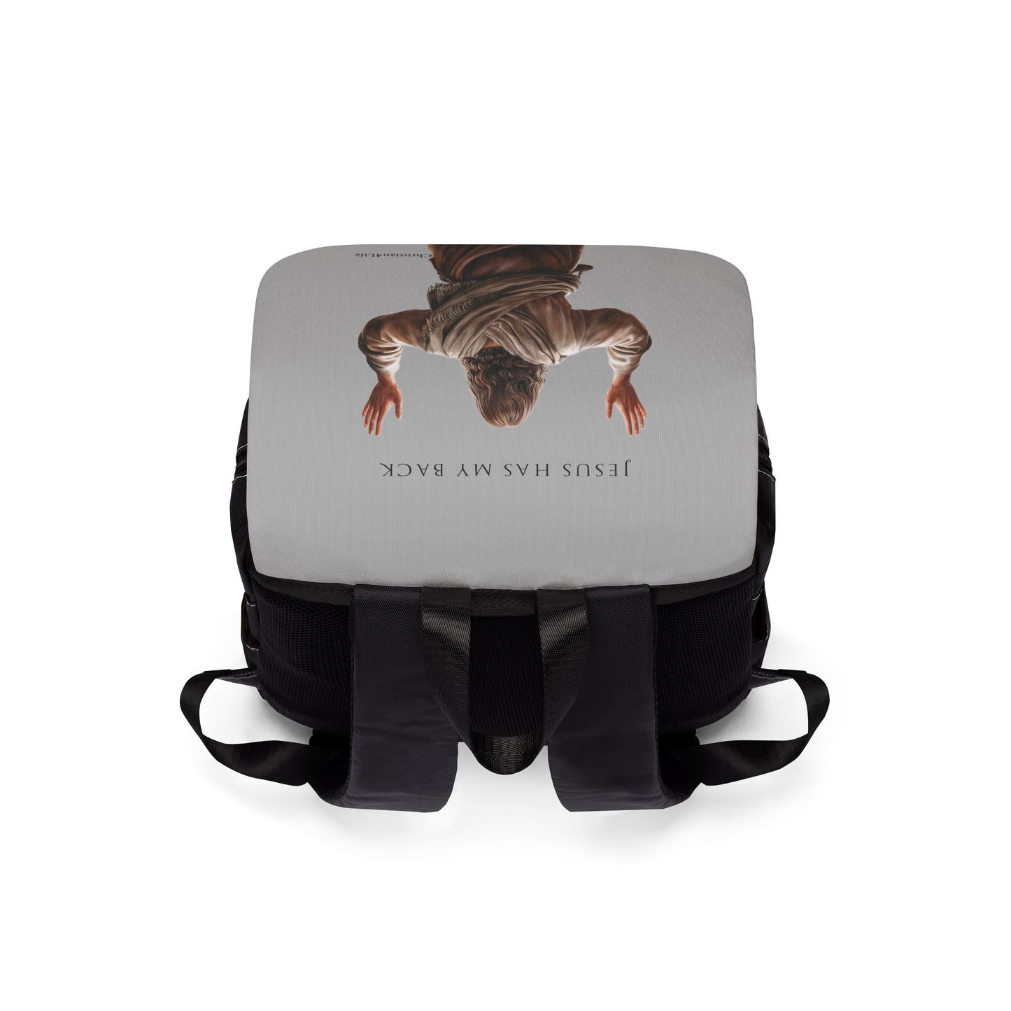 ’Jesus Has My Back’ Unisex Casual Shoulder Backpack Backpack-Purse (light grey) - One size - Bags