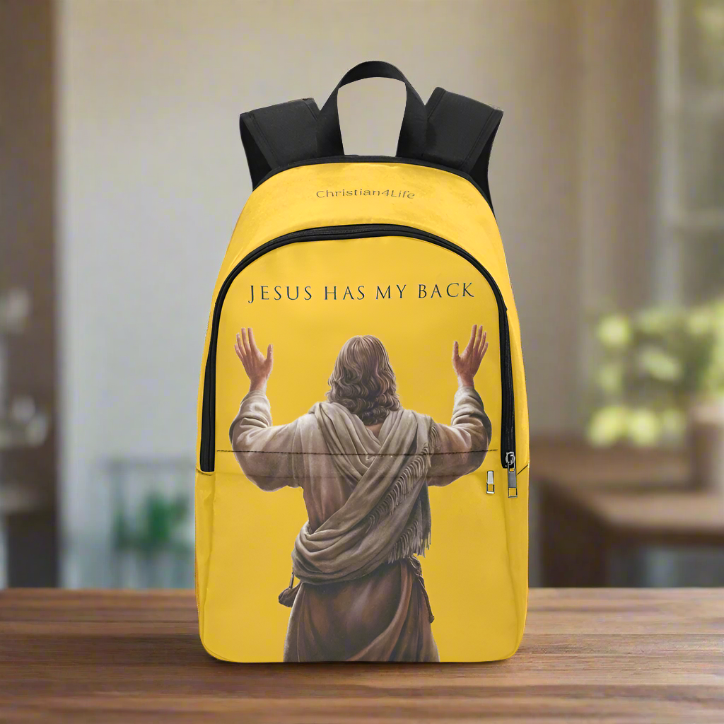 "Jesus Has My Back" Christian Backpack (Choose Yellow Shade))