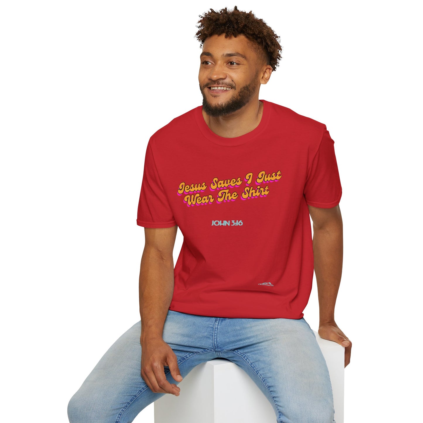 "Jesus Saves, I just Wear the Shirt" Unisex Cotton Softstyle T-Shirt
