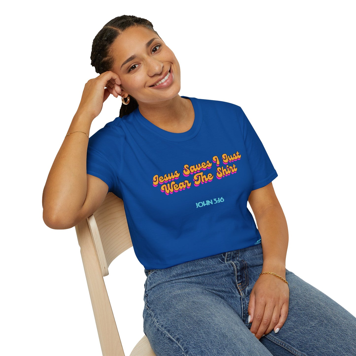 "Jesus Saves, I just Wear the Shirt" Unisex Cotton Softstyle T-Shirt