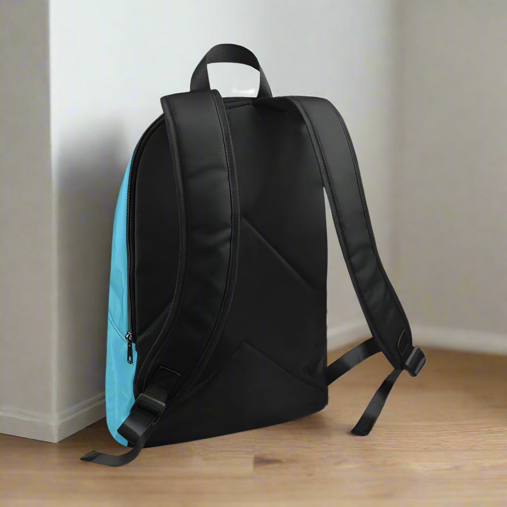 "Jesus Has My Back" design Christian Backpack (turquoise)