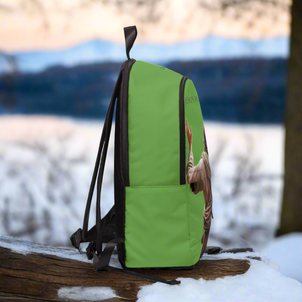 ’Jesus Has My Back’ design Christian Backpack (green) - One size - Bags