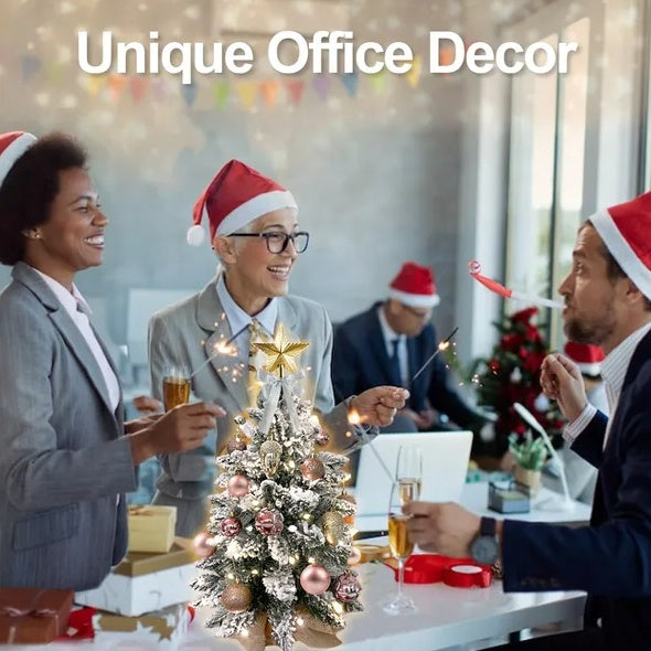 22in Tabletop Christmas Trees With Lights Christmas Ornaments Decorations & snow - Home Decor