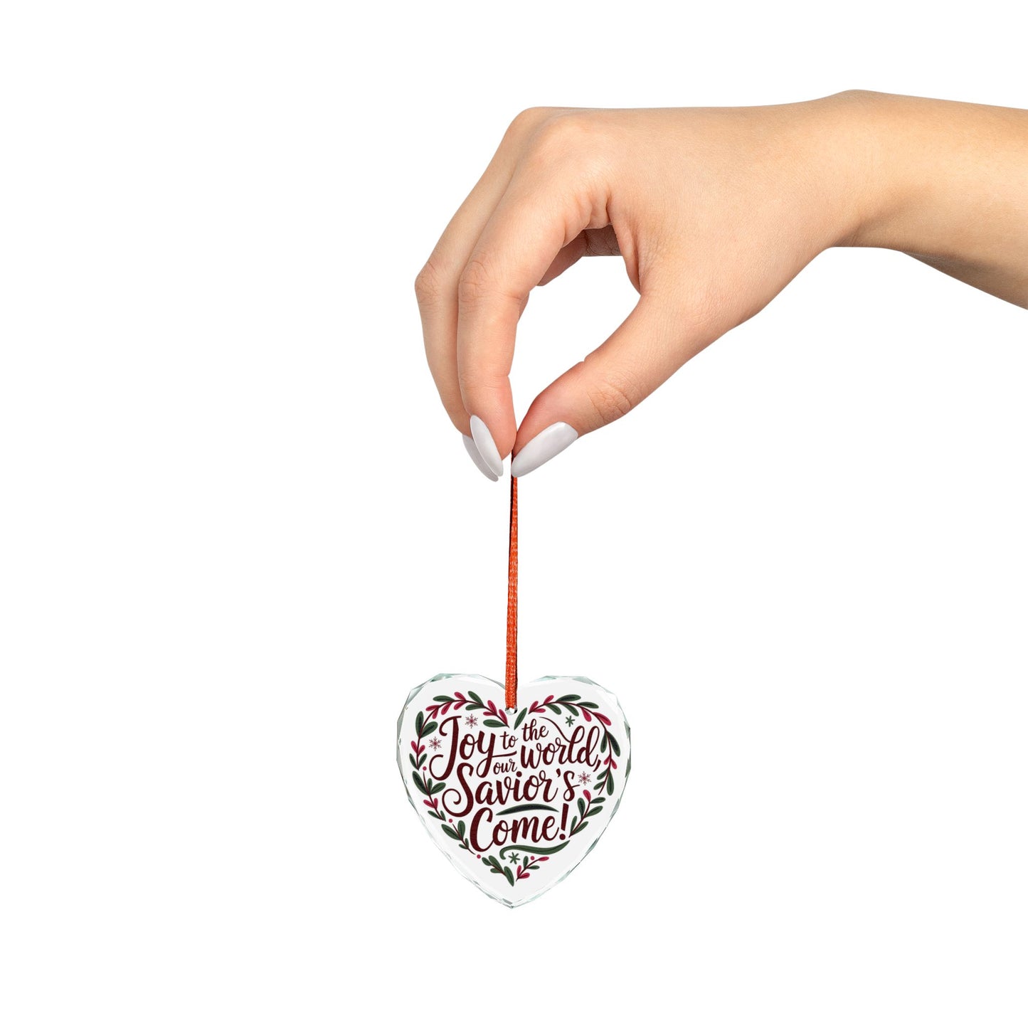 Crystal Heart and Round Glass Ornament