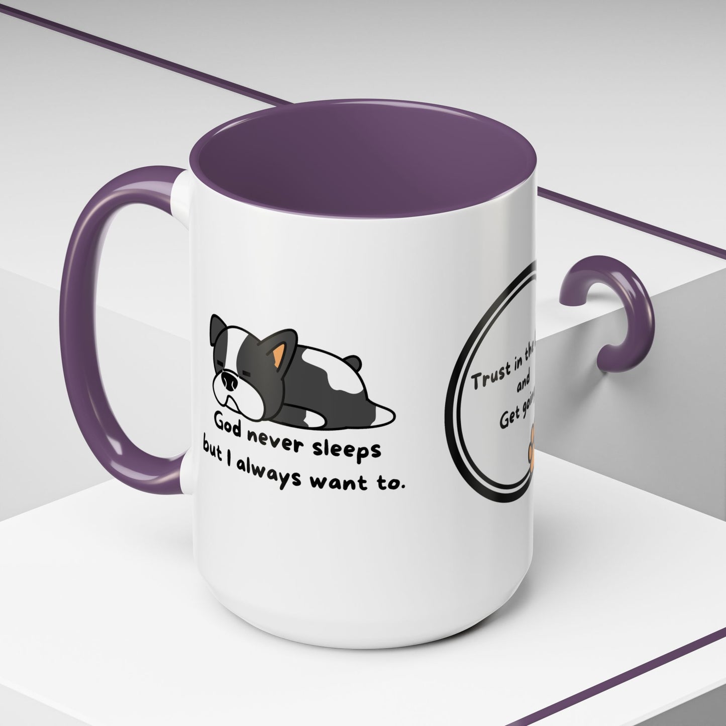 Christian ’God never sleeps’ 11 oz and 15oz Accent Mug multiple colors Christian Mug - Mug