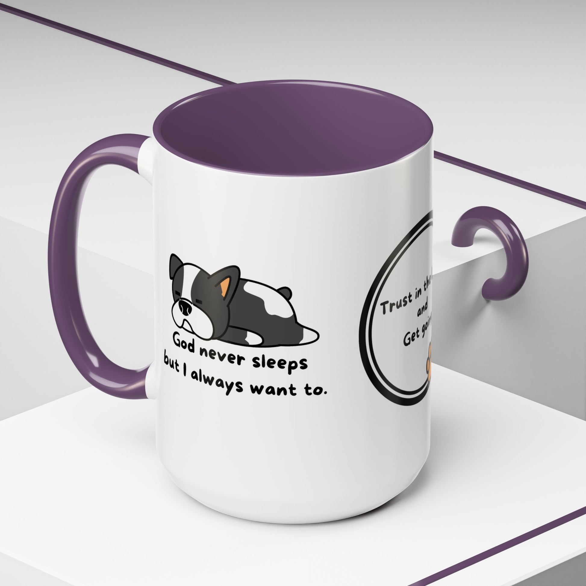 Christian ’God never sleeps’ 11 oz and 15oz Accent Mug multiple colors Christian Mug - Mug