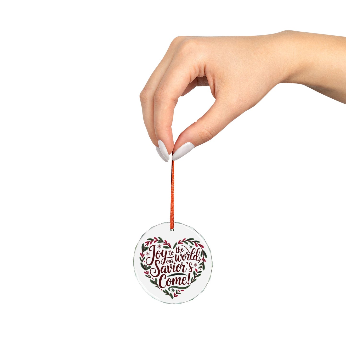 Crystal Heart and Round Glass Ornament