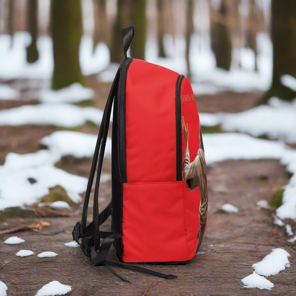 ’Jesus Has My Back’ Christian Backpack (red) - One size - Bags