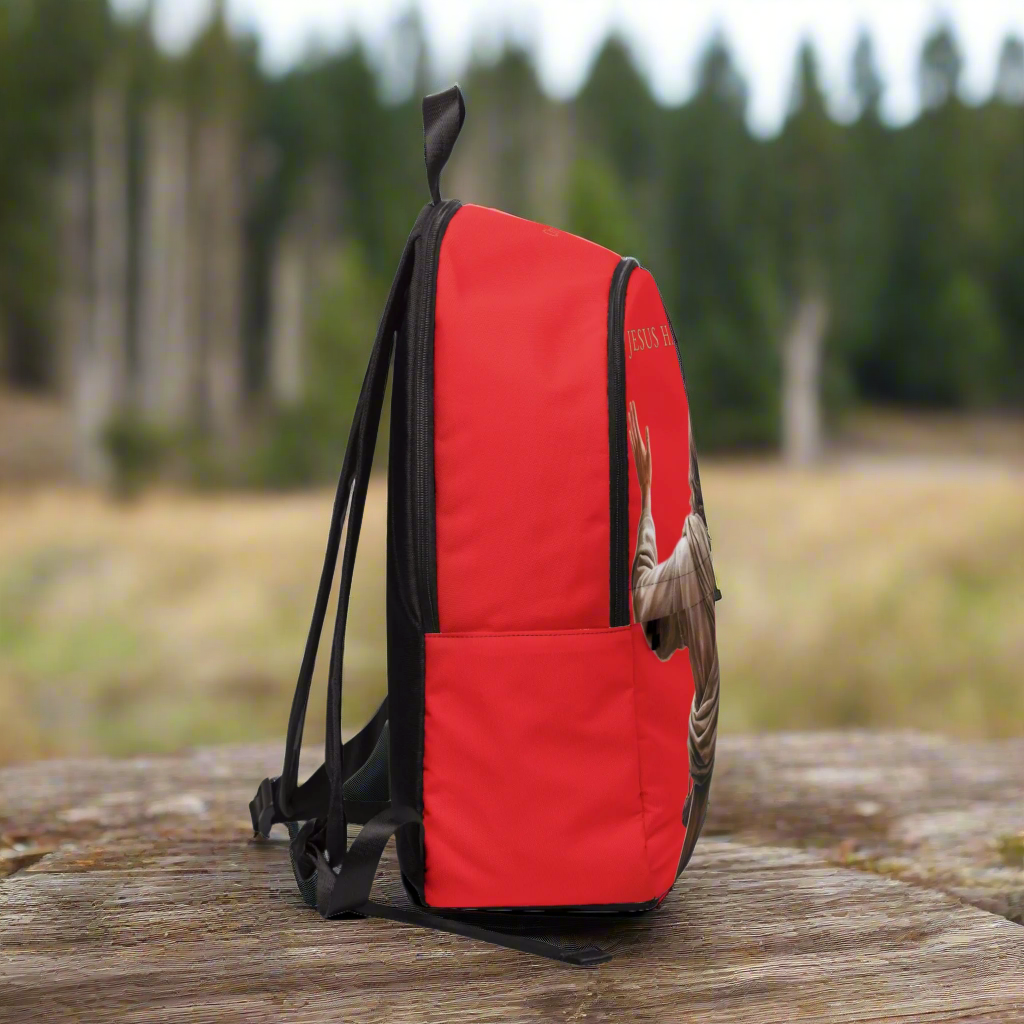 ’Jesus Has My Back’ Christian Backpack (red) - One size - Bags