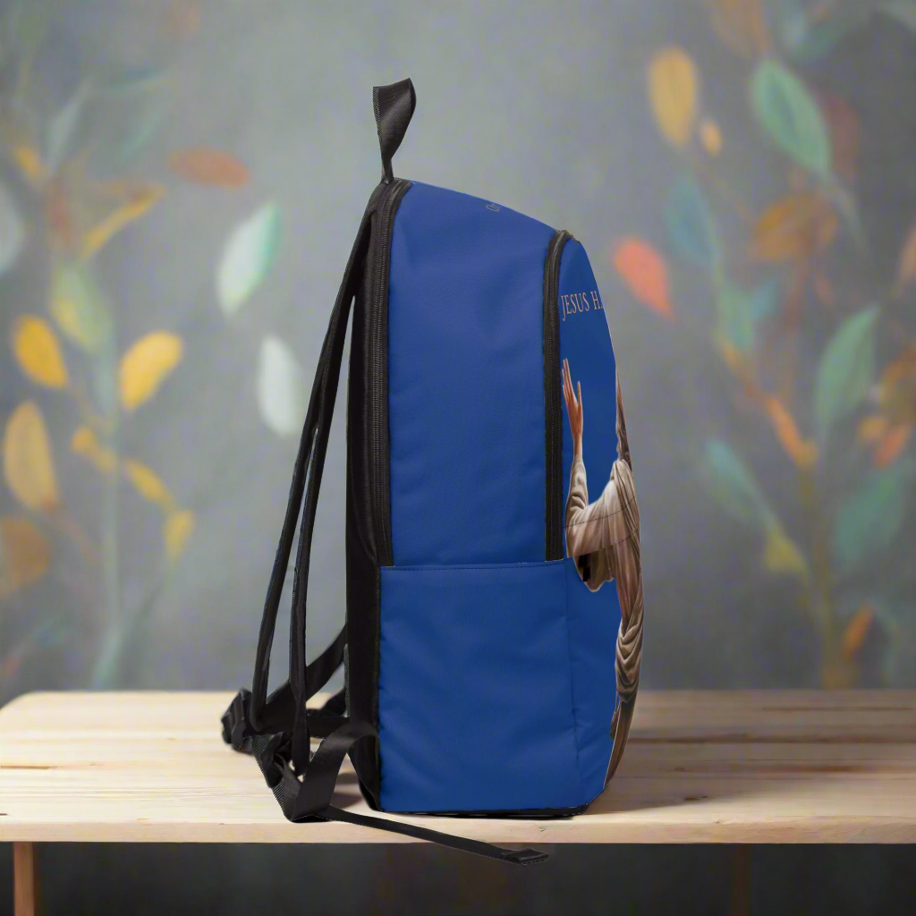 ’Jesus Has My Back’ design Christian Backpack (dark blue) - One size - Bags
