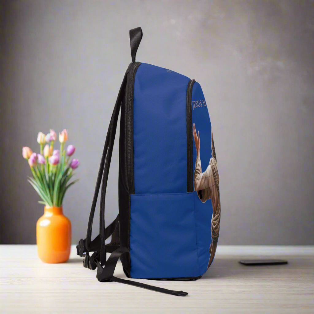’Jesus Has My Back’ design Christian Backpack (dark blue) - One size - Bags