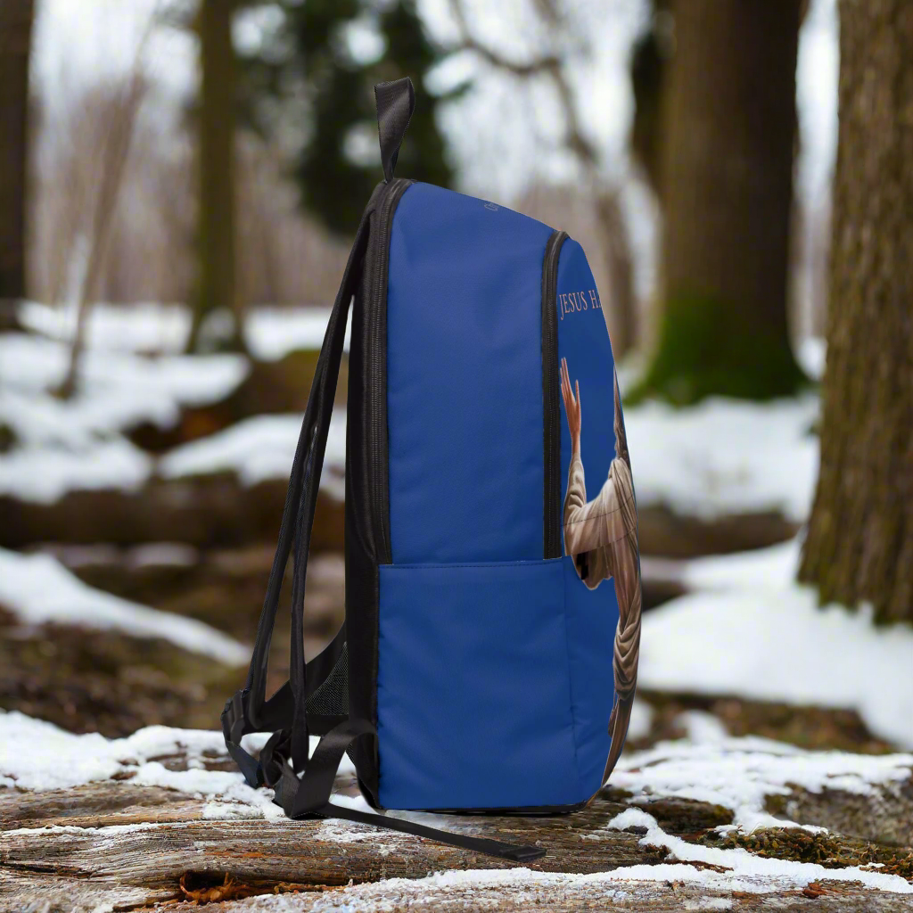 ’Jesus Has My Back’ design Christian Backpack (dark blue) - One size - Bags