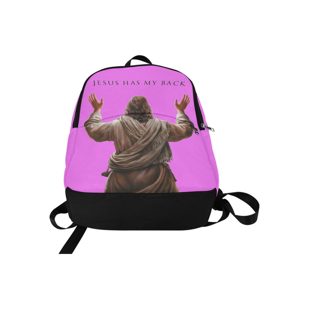 "Jesus Has My Back" Christian Backpack (Choose Pink Shade)