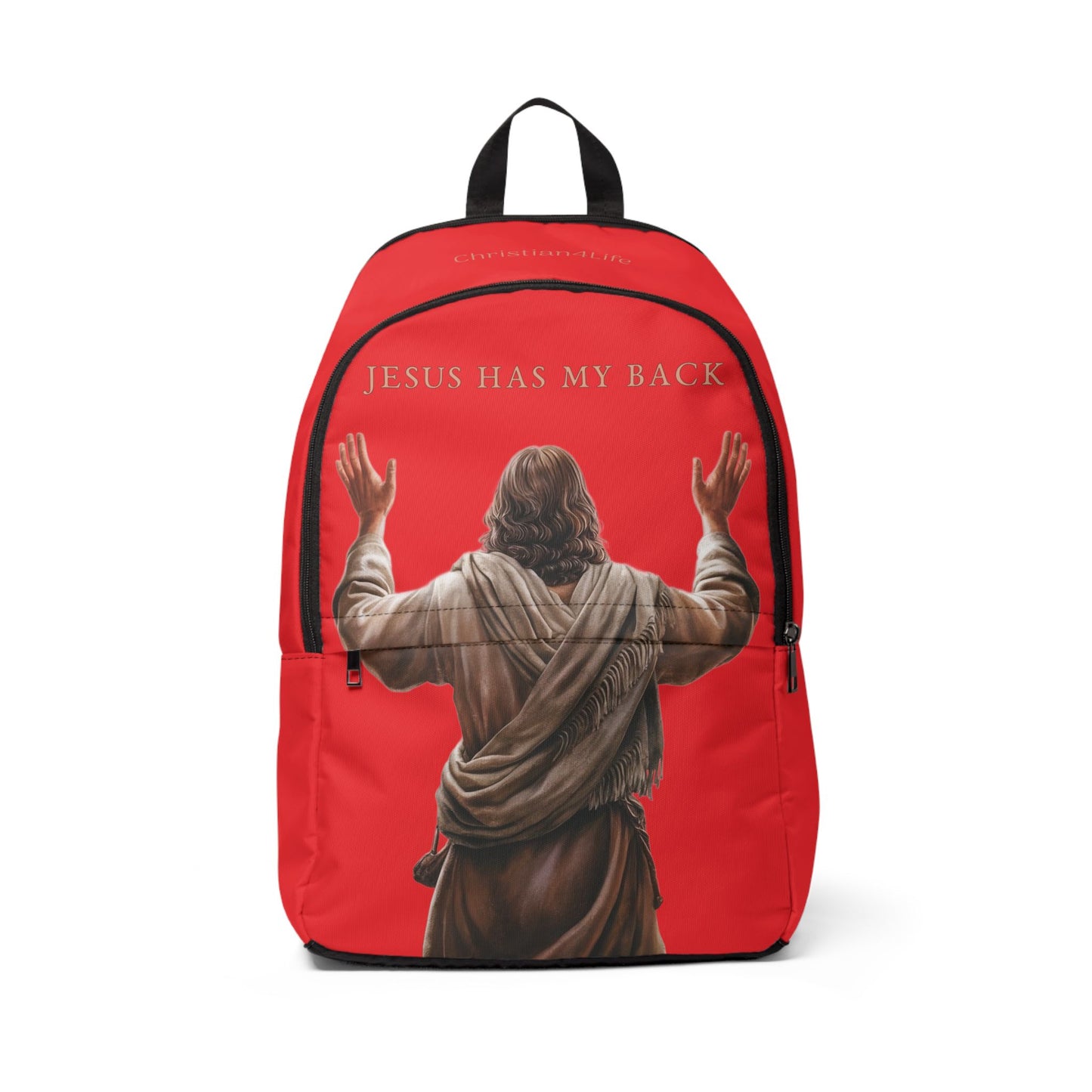 ’Jesus Has My Back’ Christian Backpack (red) - One size - Bags