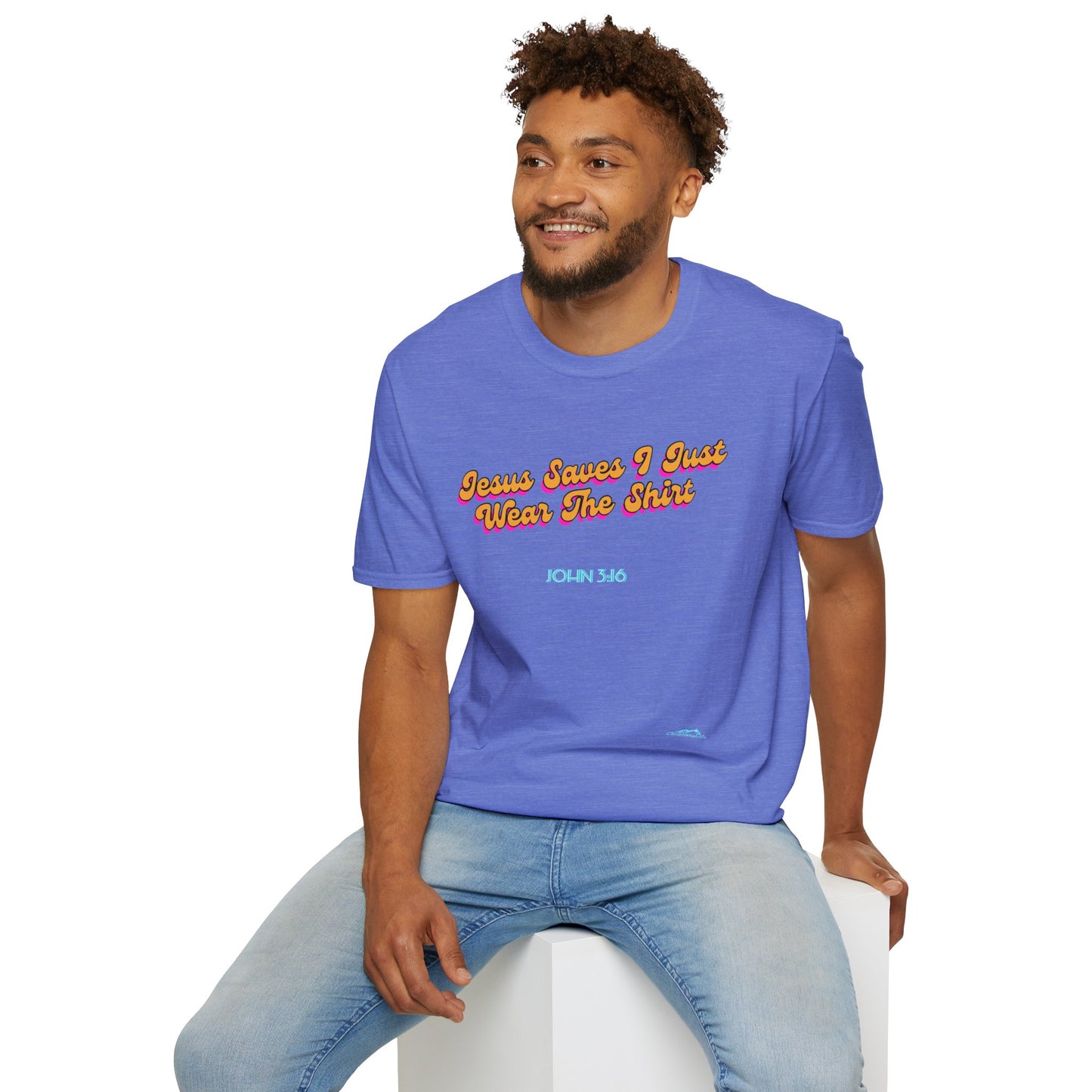 "Jesus Saves, I just Wear the Shirt" Unisex Cotton Softstyle T-Shirt