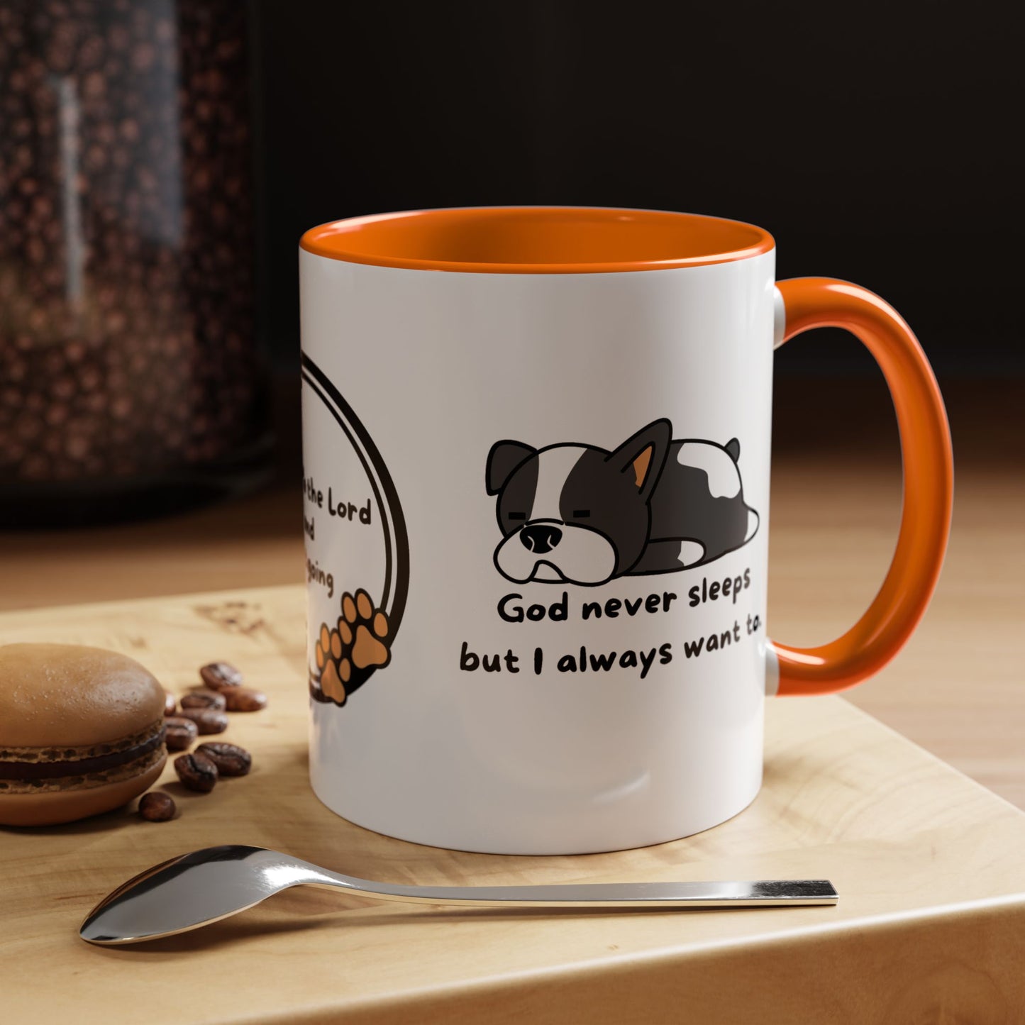 Christian ’God never sleeps’ 11 oz and 15oz Accent Mug multiple colors Christian Mug - 11oz / Orange - Mug