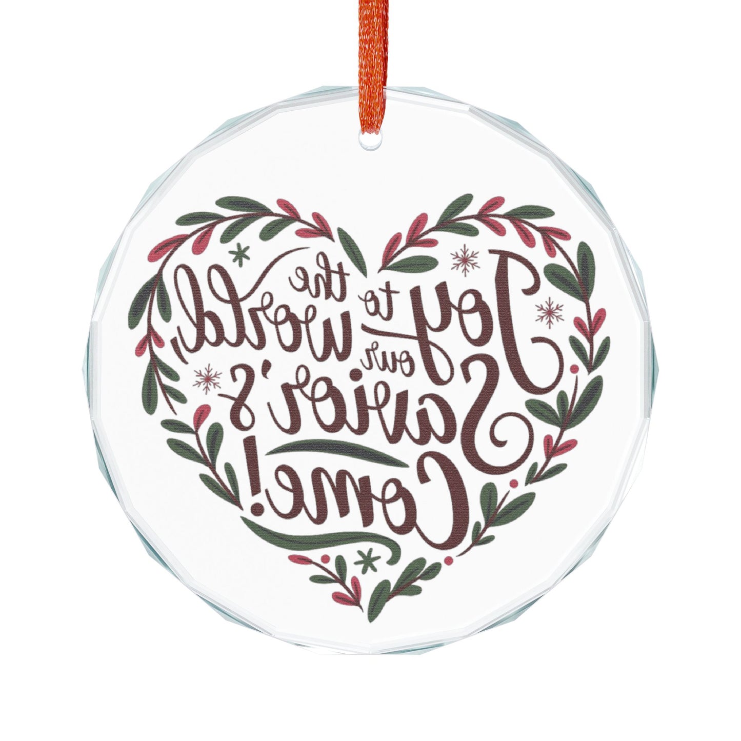 Crystal Heart and Round Glass Ornament