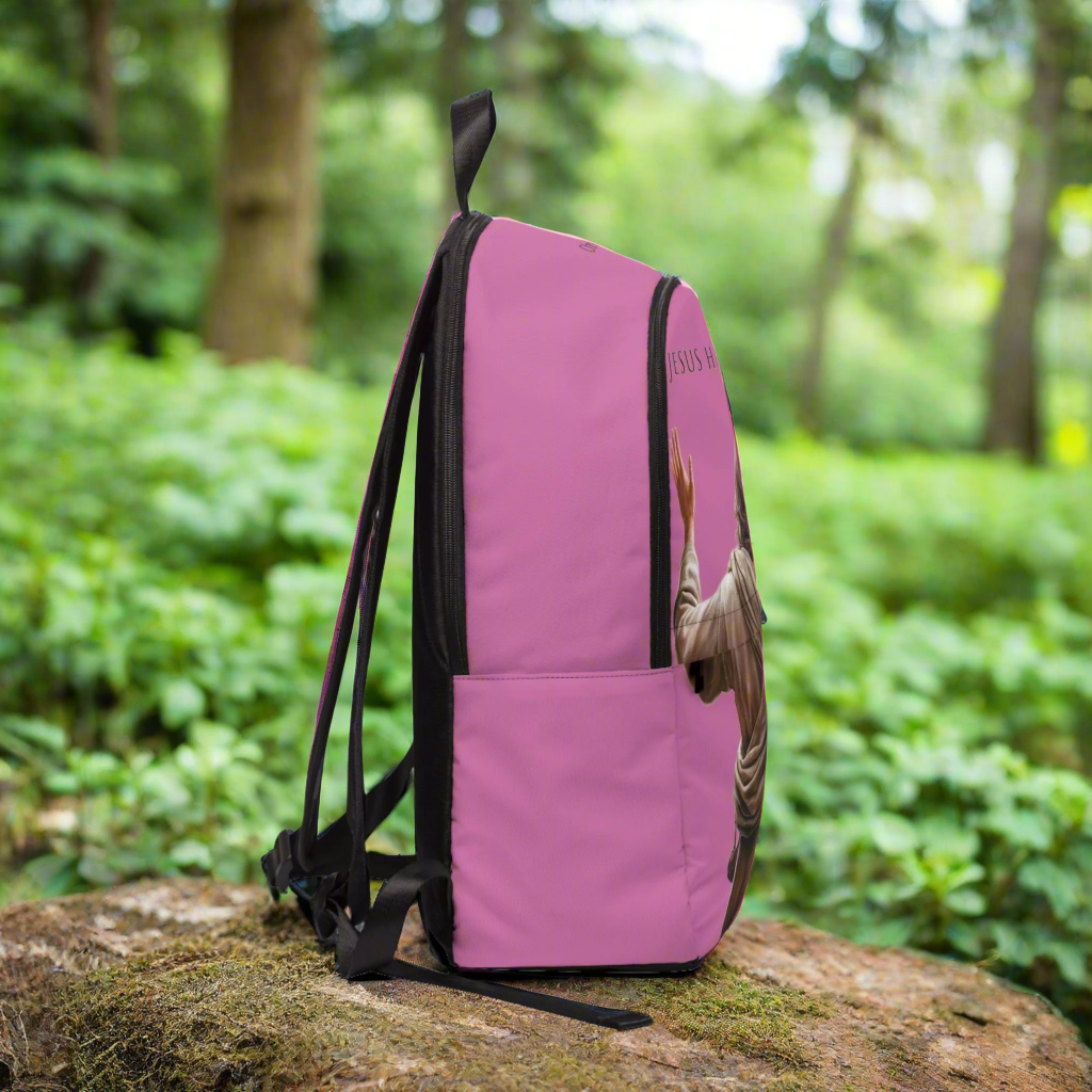 ’Jesus Has My Back’ Christian Backpack (light pink) - One size - Bags