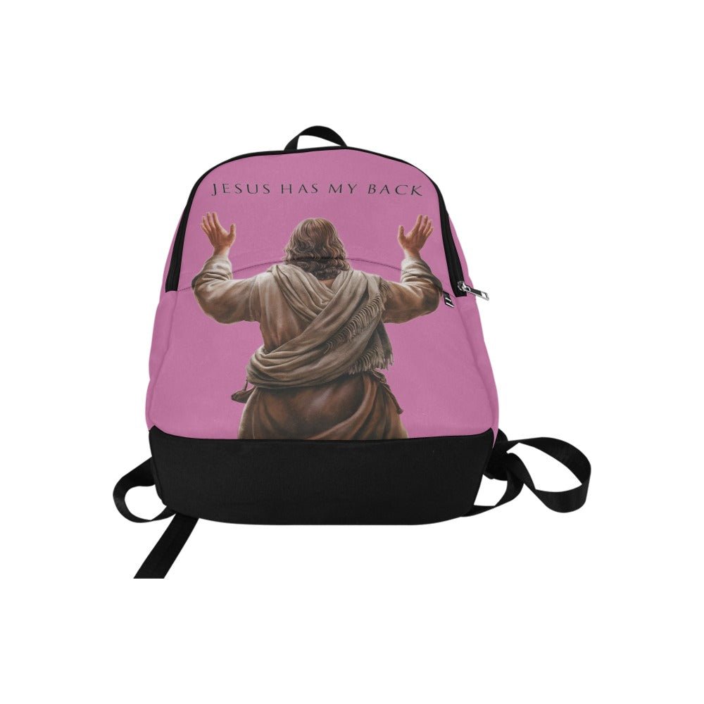 "Jesus Has My Back" Christian Backpack (Choose Pink Shade)