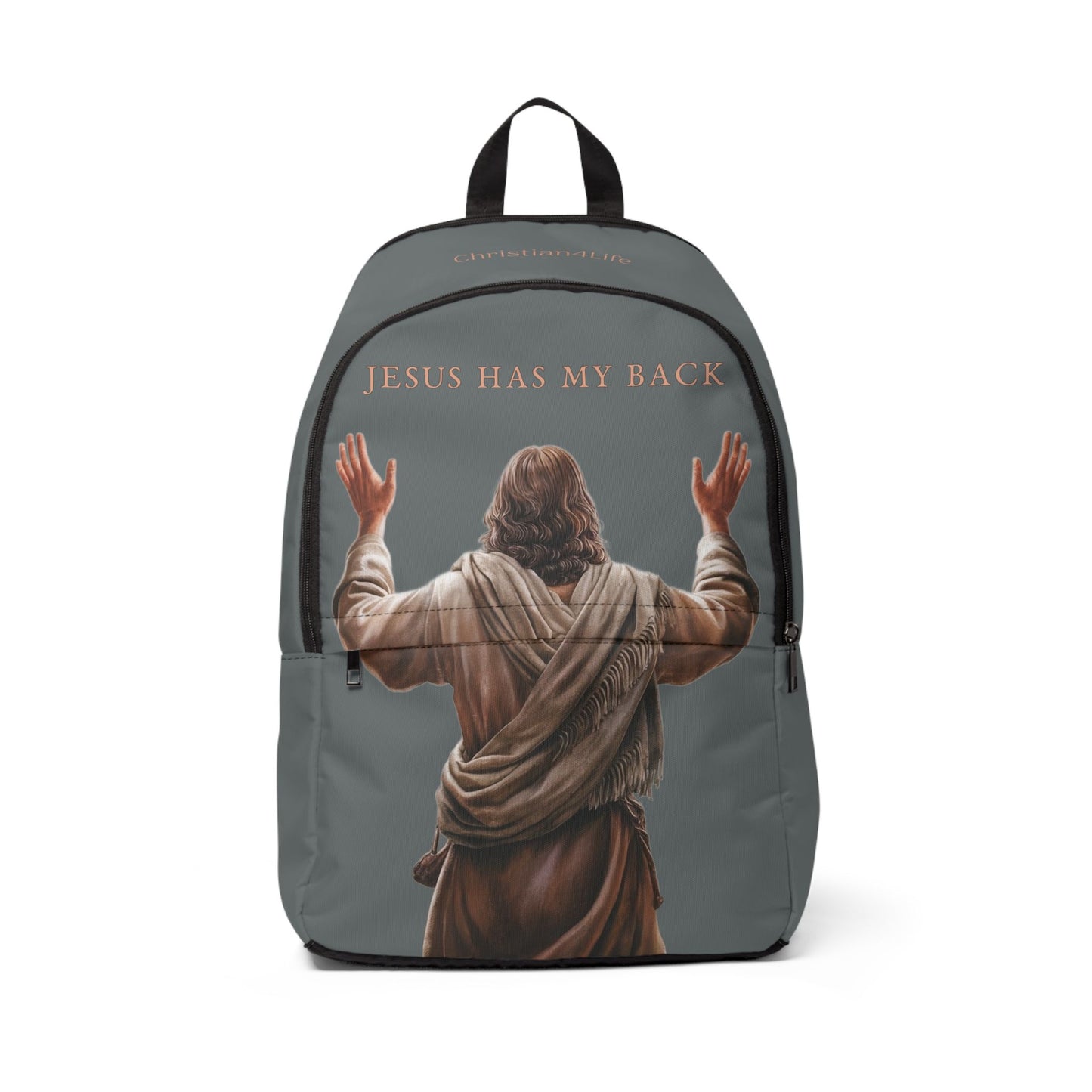 ’Jesus Has My Back’ Graphic design Christian Backpack (dark grey) - One size - Bags