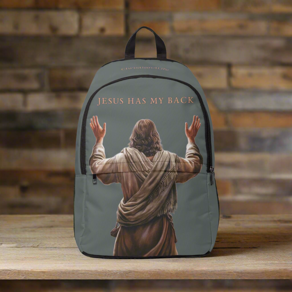 ’Jesus Has My Back’ Graphic design Christian Backpack (dark grey) - One size - Bags