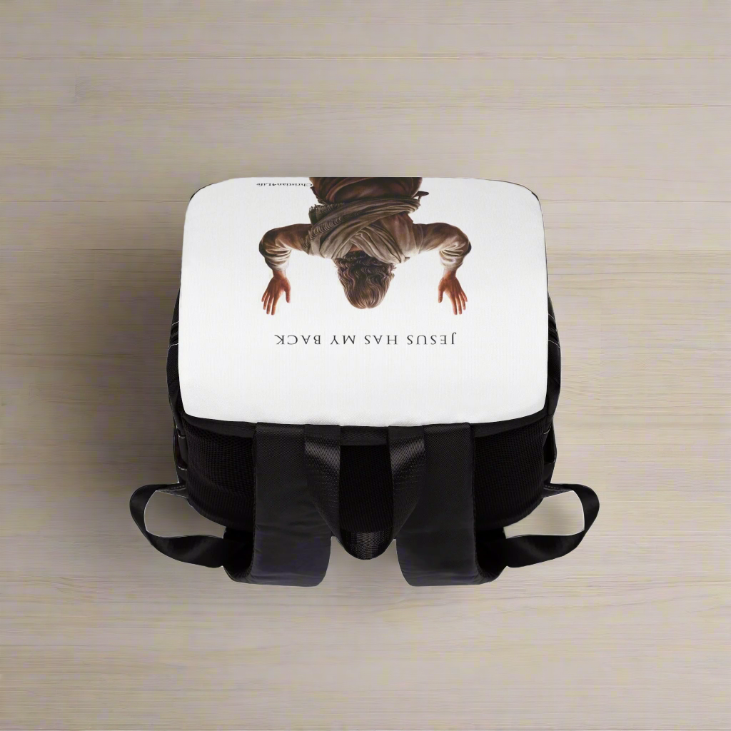 ’Jesus Has My Back’ Unisex Casual Shoulder Backpack Backpack-Purse (white) One size - Bags