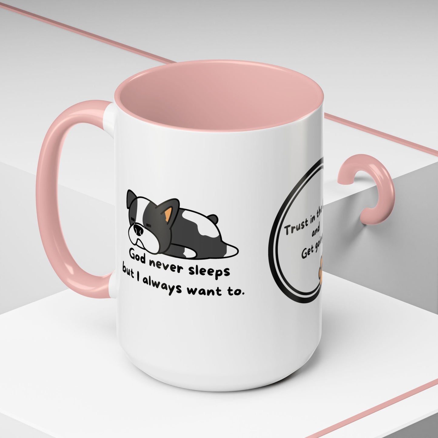 Christian ’God never sleeps’ 11 oz and 15oz Accent Mug multiple colors Christian Mug - Mug